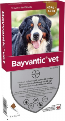 BAYVANTIC VET KOIRILLE 40-60 KG 600/3000 mg paikallisvaleluliuos 4x6 ml