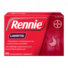 RENNIE LAKRITSI imeskelytabl 96 fol