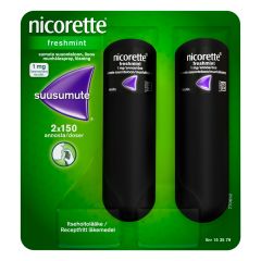 NICORETTE FRESHMINT 1 mg/annos sumute suuonteloon, liuos 2x150 annosta