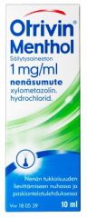 OTRIVIN MENTHOL SÄILYTYSAINEETON 1 mg/ml nenäsumute, liuos 10 ml